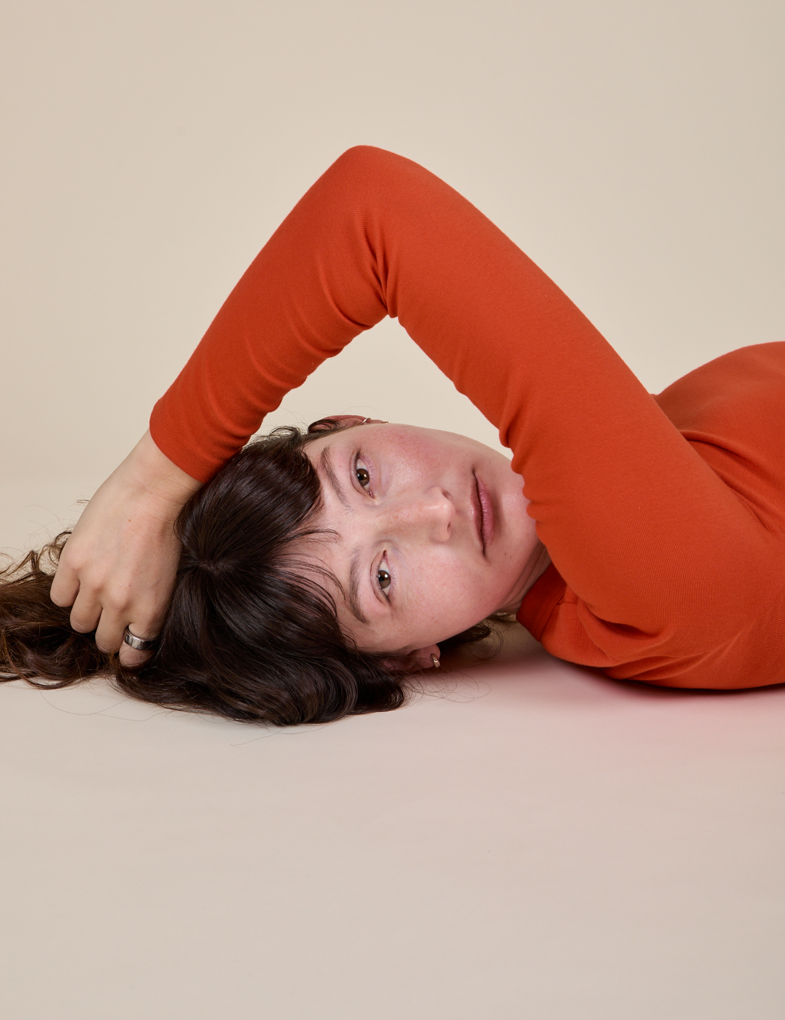 Long Sleeve Baby Tee - Chili Red