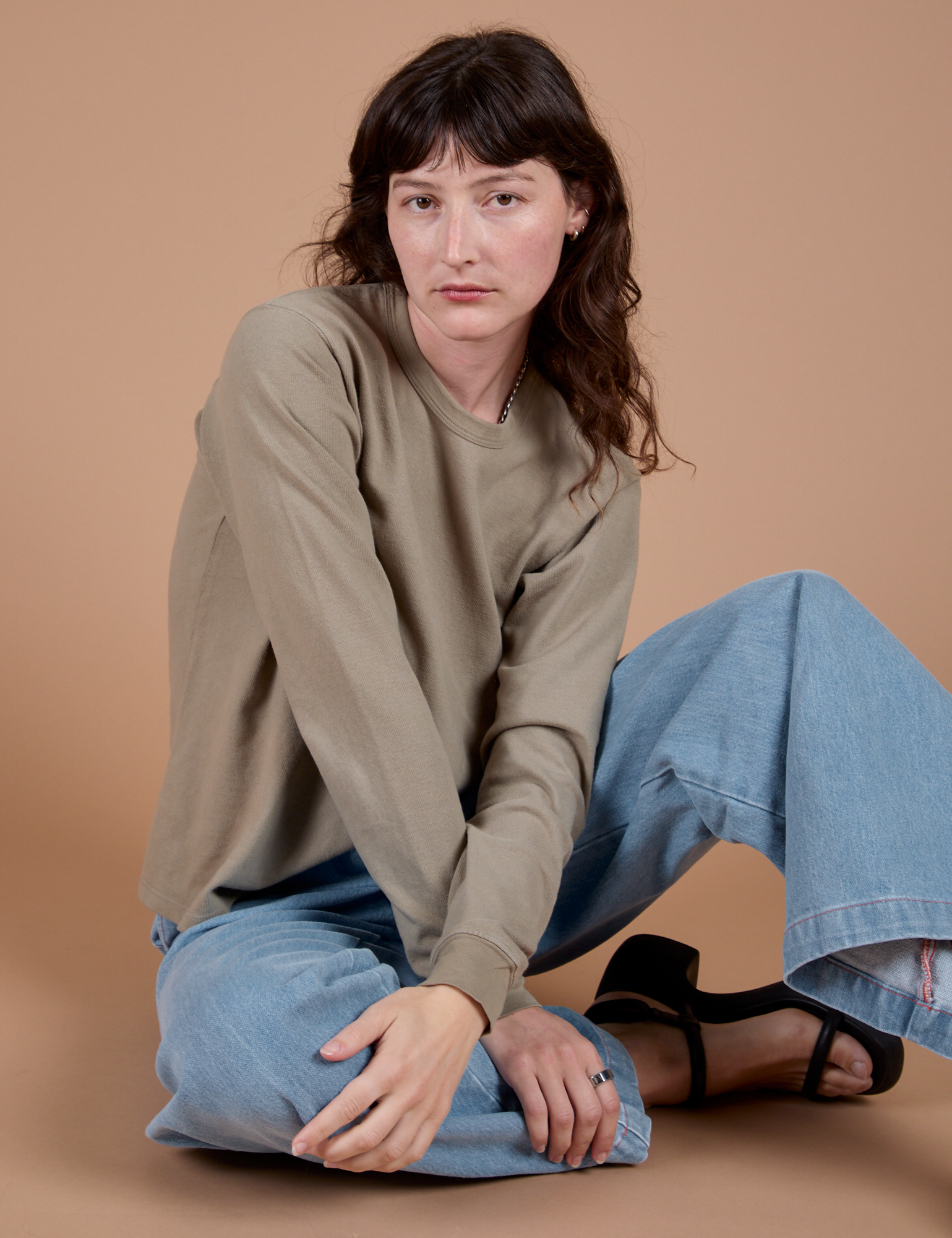 Long Sleeve Burly Tee - Khaki Grey