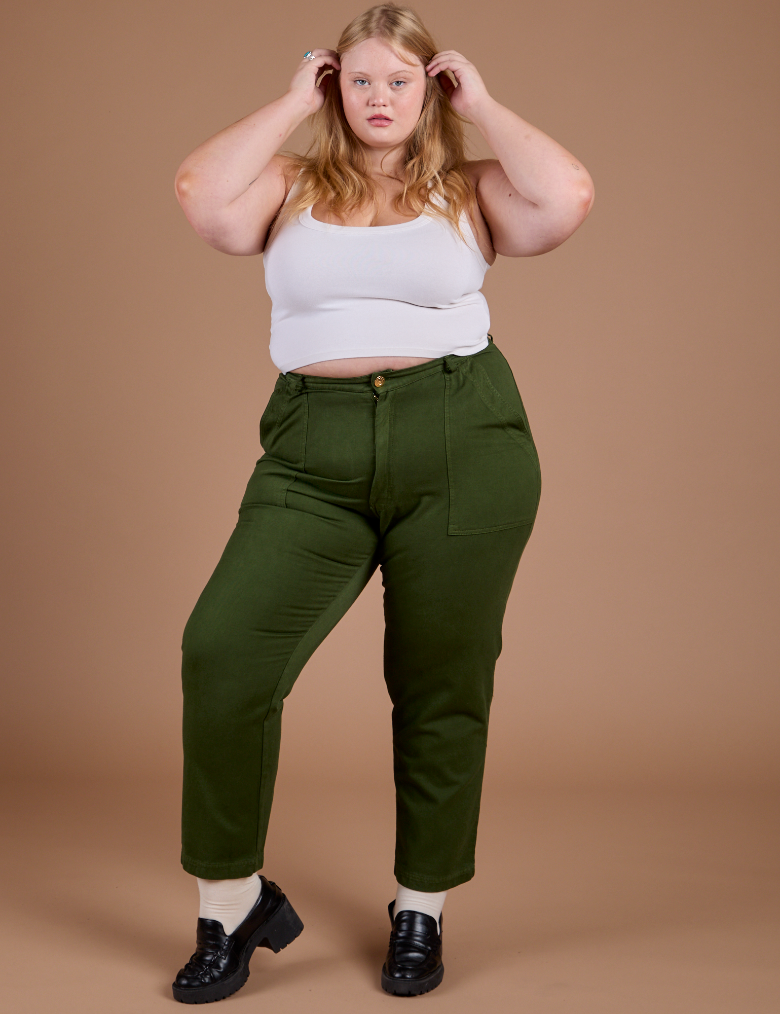 Organic Work Pants - Evergreen
