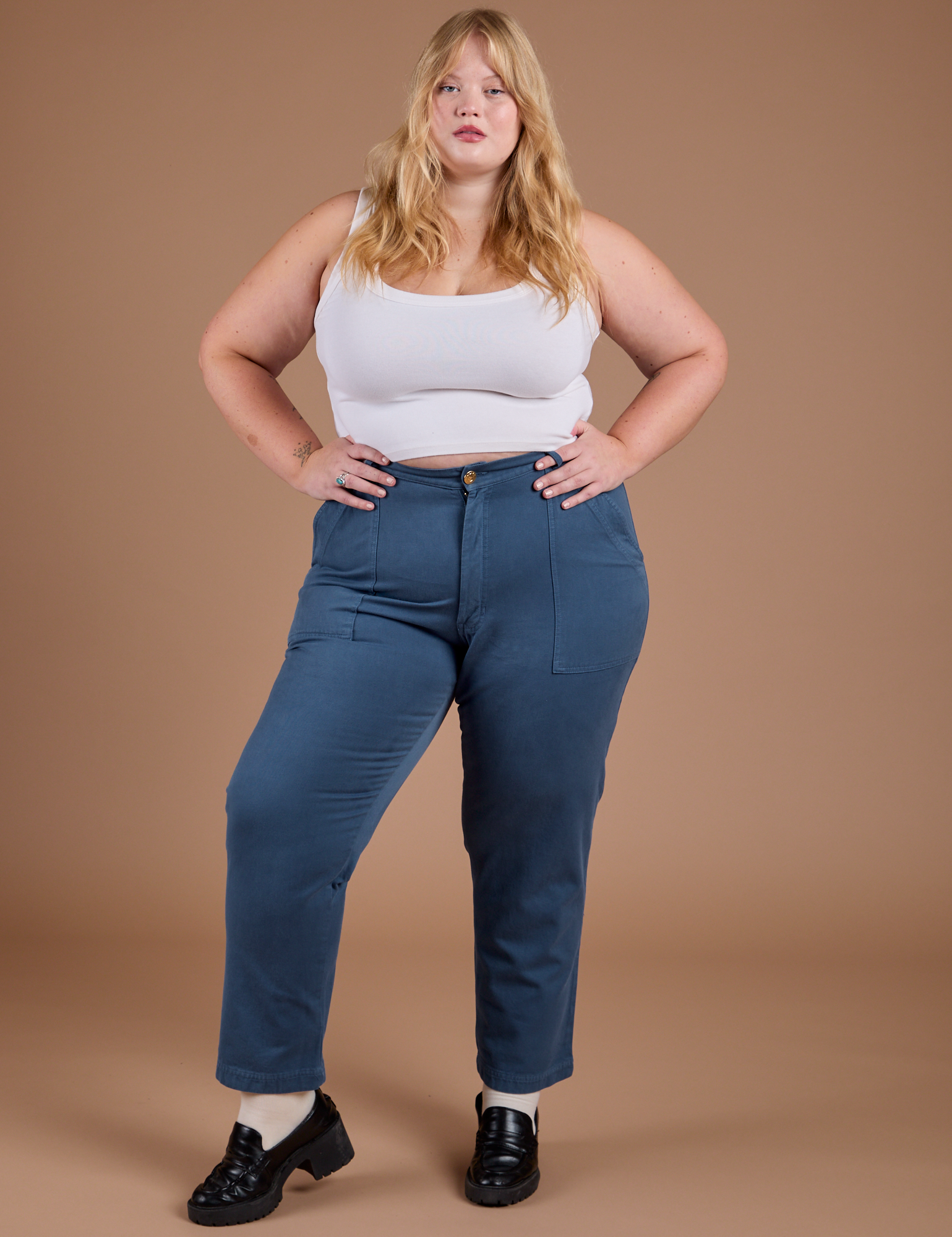 Organic Work Pants - French Blue