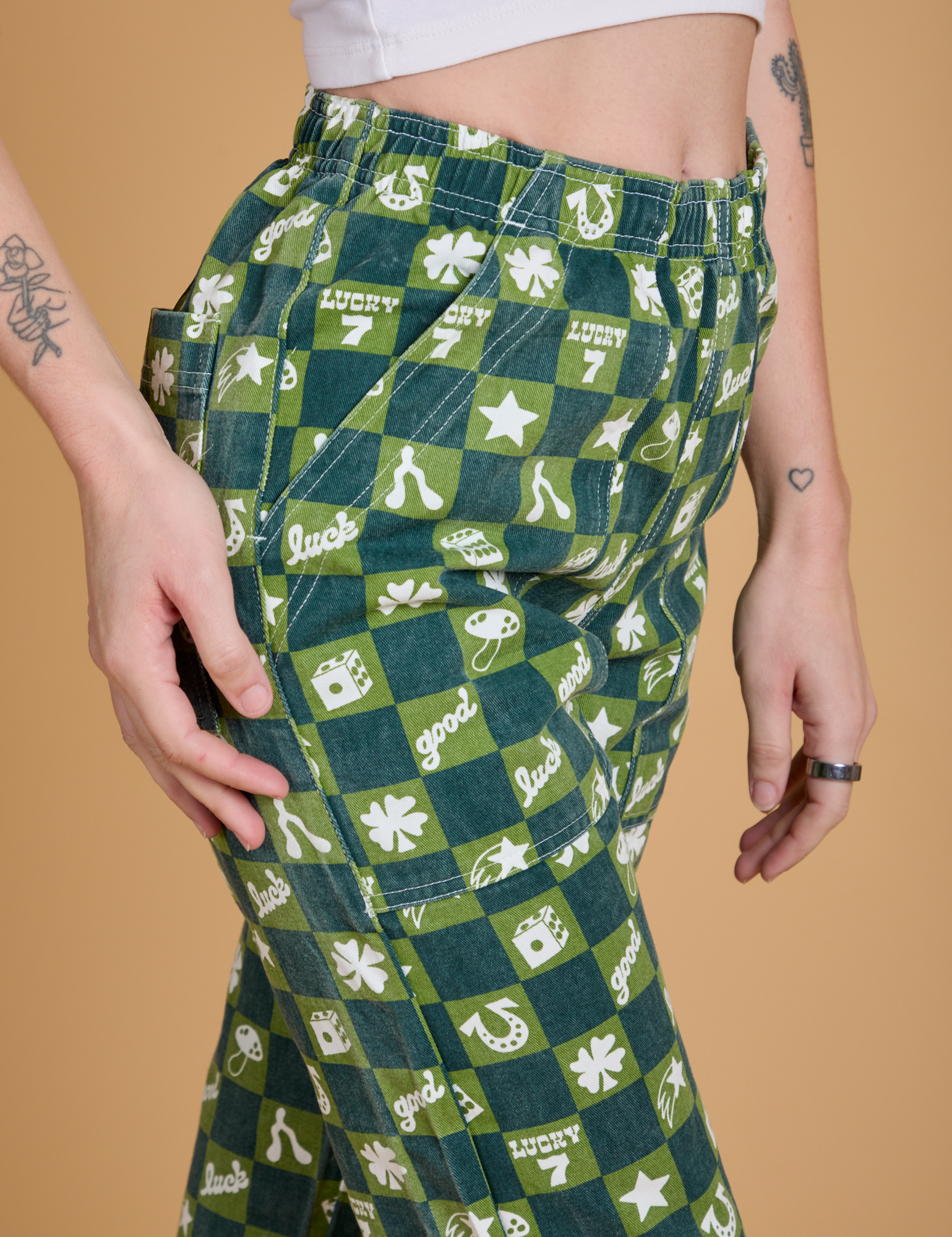 Printed Action Pants - Lucky (Green)