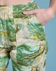 Printed Action Pants - Ocean & Sky