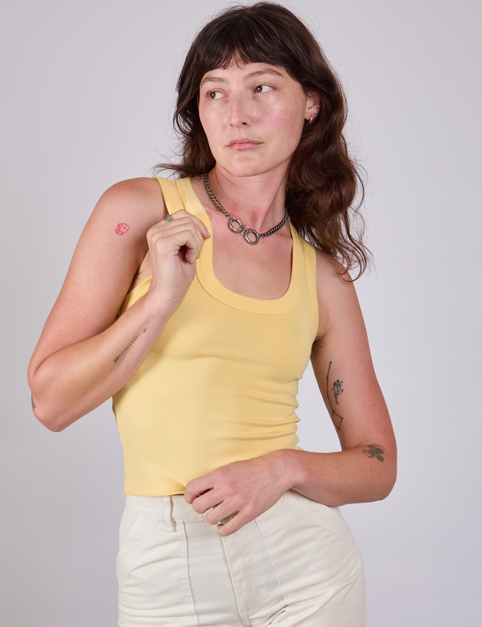 Tank Top in Butter Yellow on Alex