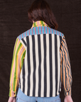 Cropped Overshirt in Mixed Stripe back view on Alex