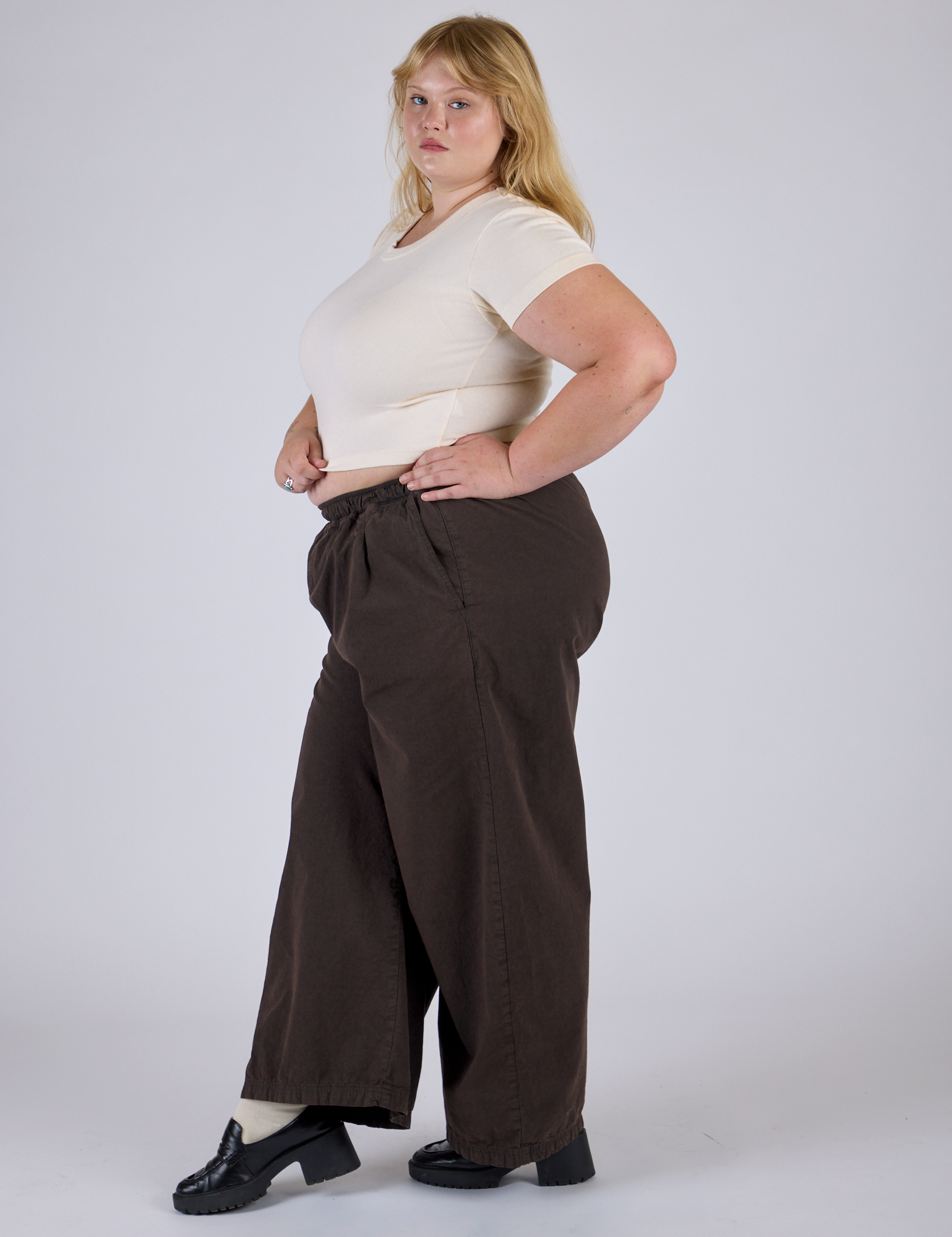 Pleated Pull-On Pants - Espresso Brown – BIG BUD PRESS