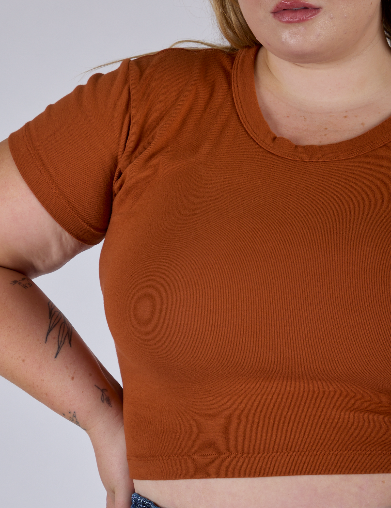Cropped Baby Tee - Burnt Terracotta – BIG BUD PRESS