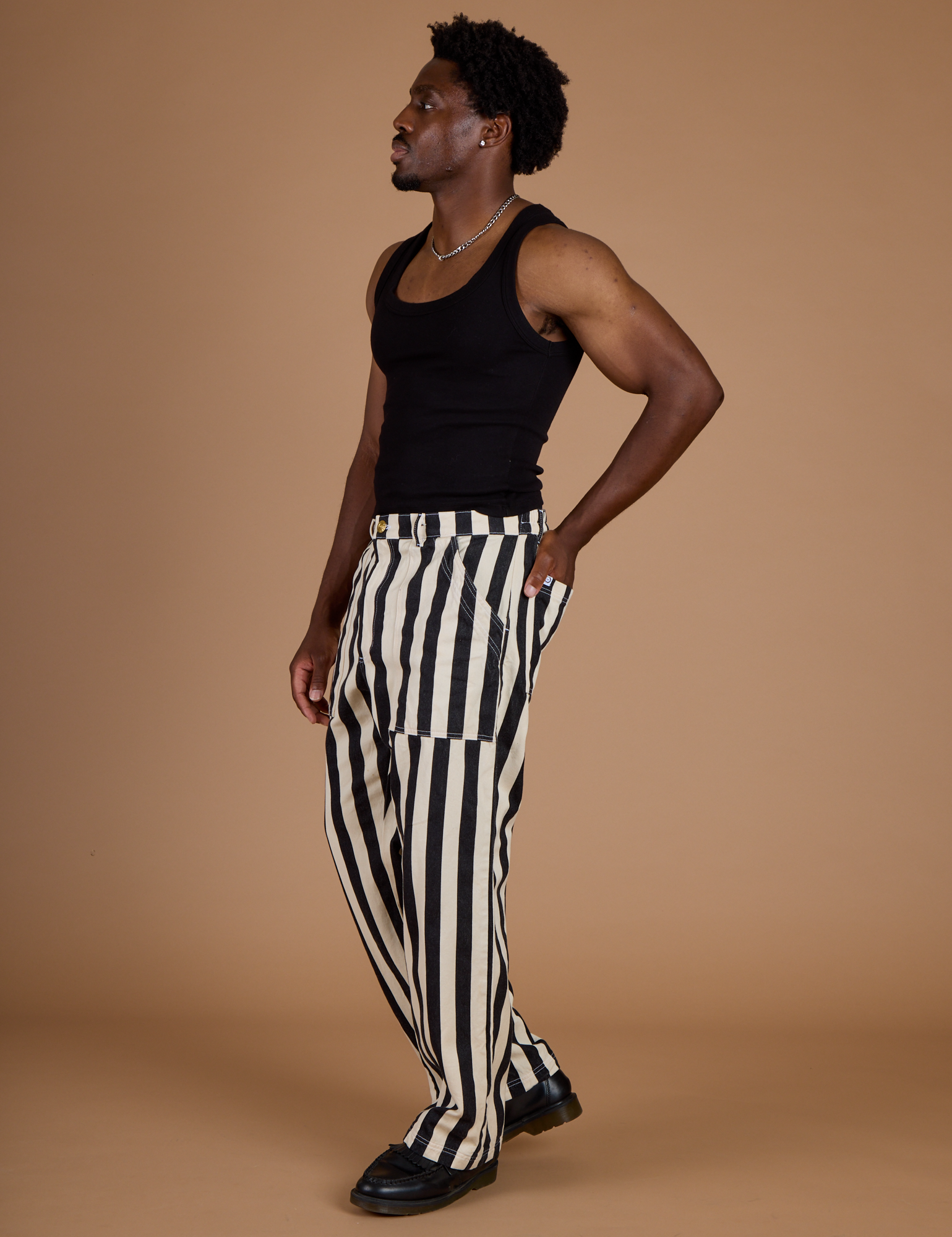 パンツ ATLAST&CO 511 STRIPE WORK TROUSERS 32 Black Stripe Work Pants - Natural – BIG BUD PRESS
