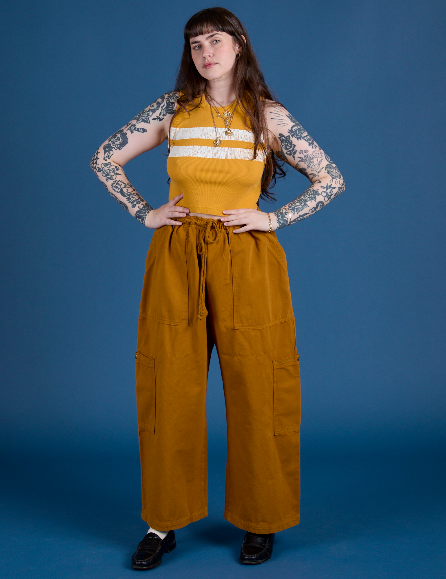 Painted Muscle Tee - Mustard Yellow