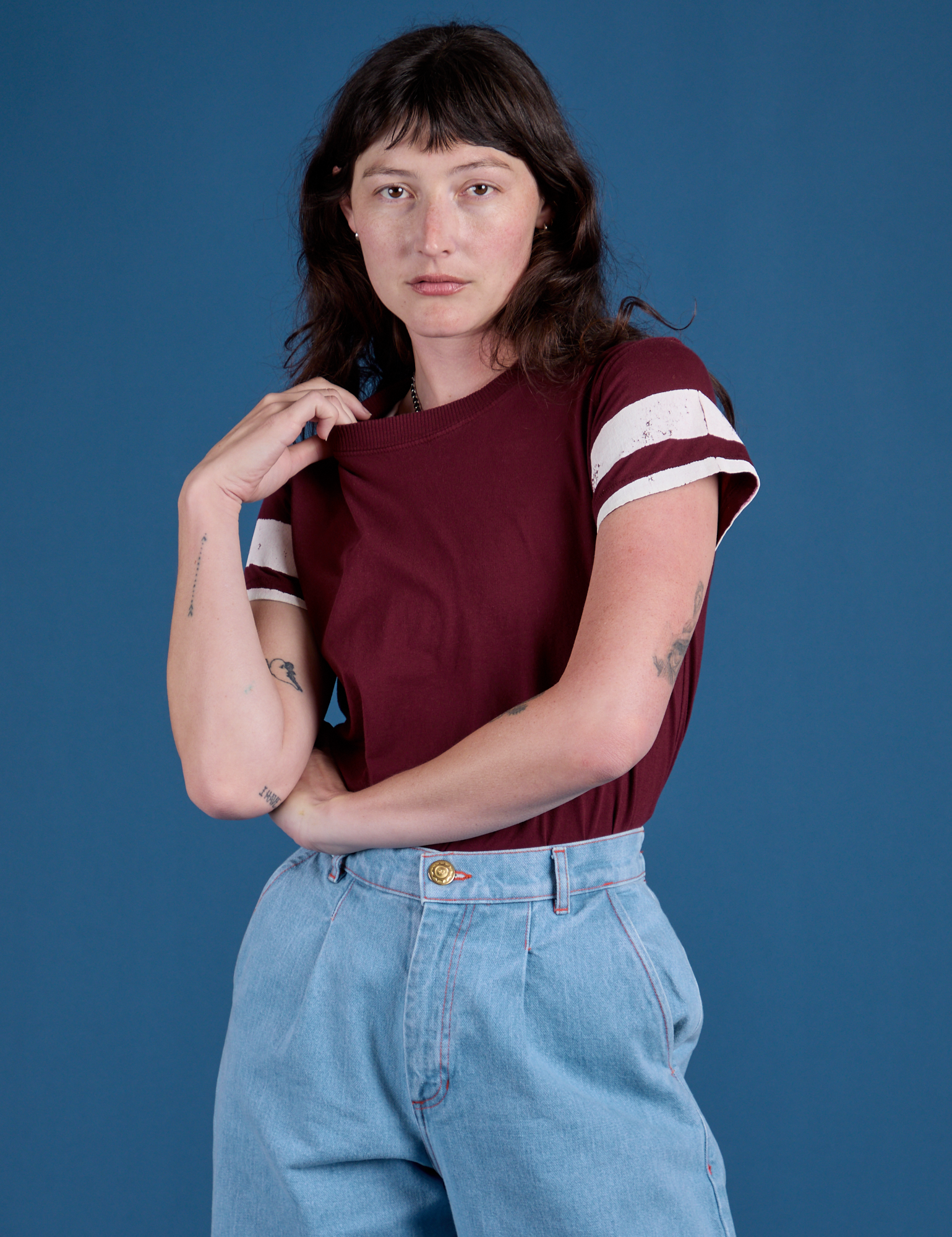 Painted Vintage Tee - Red Wine