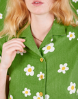 Pantry Button-Up in Bob Baker Flower front close up on Margaret