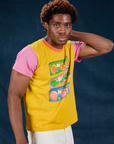 Vintage Tee in Bubblegum angled front view on Isaac