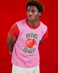 Vintage Tee in Big Red Cherry angled front view on Isaac