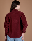 Cropped Corduroy Overshirt - Red Wine
