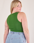 Cropped Tank Top in Lawn Green back view on Lish