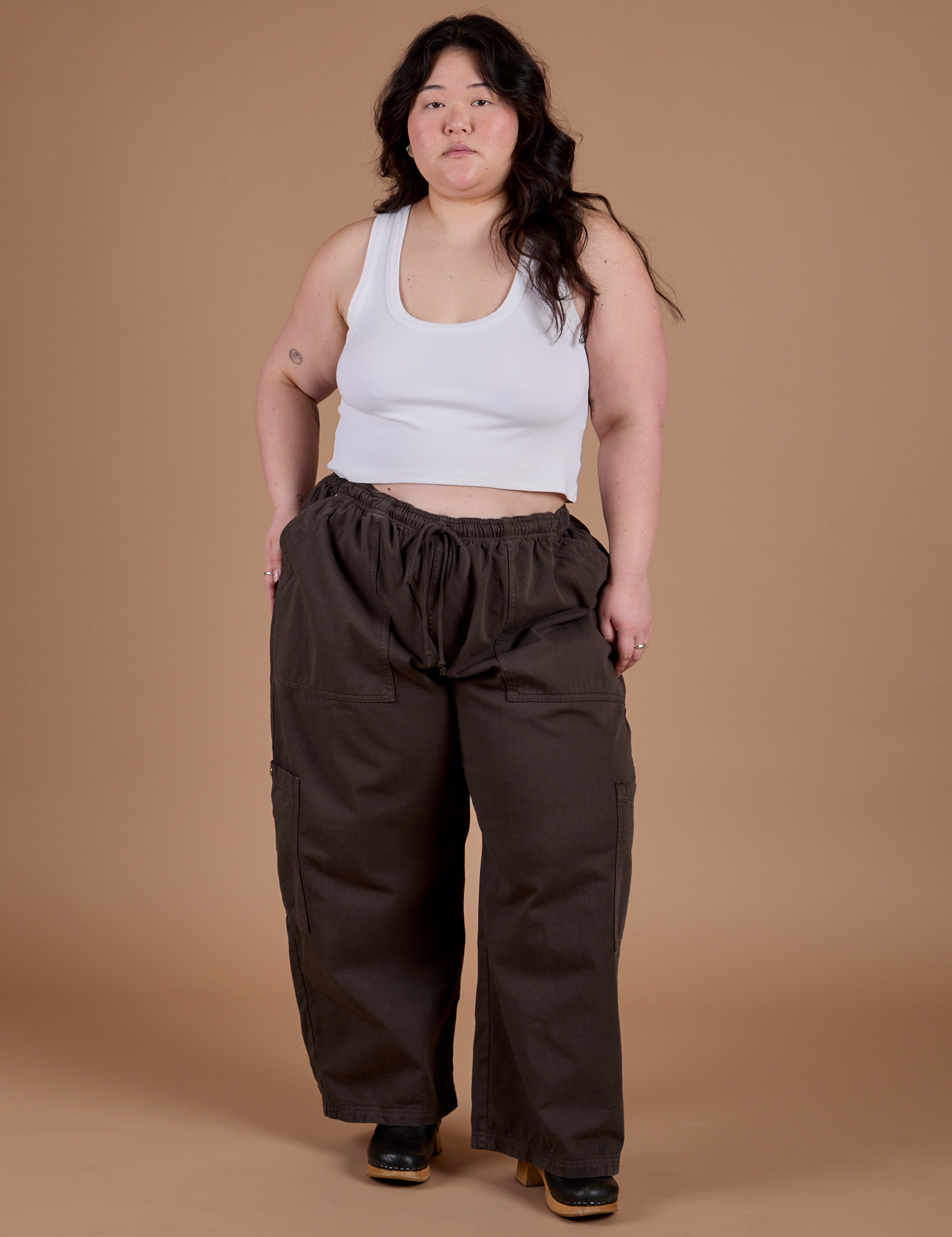 Drop Pocket Cargo Pants - Espresso Brown