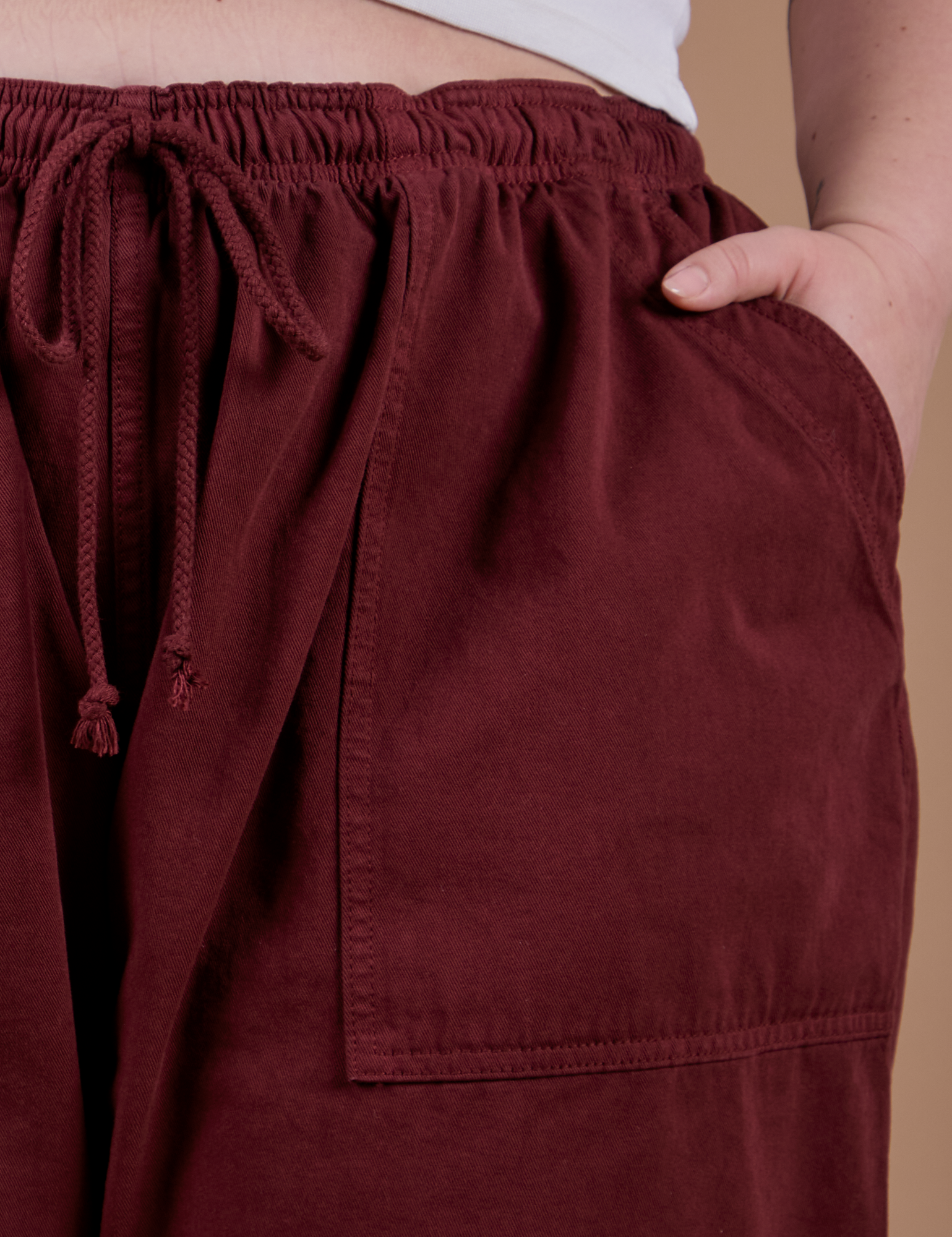 Drop Pocket Cargo Pants - Red Wine