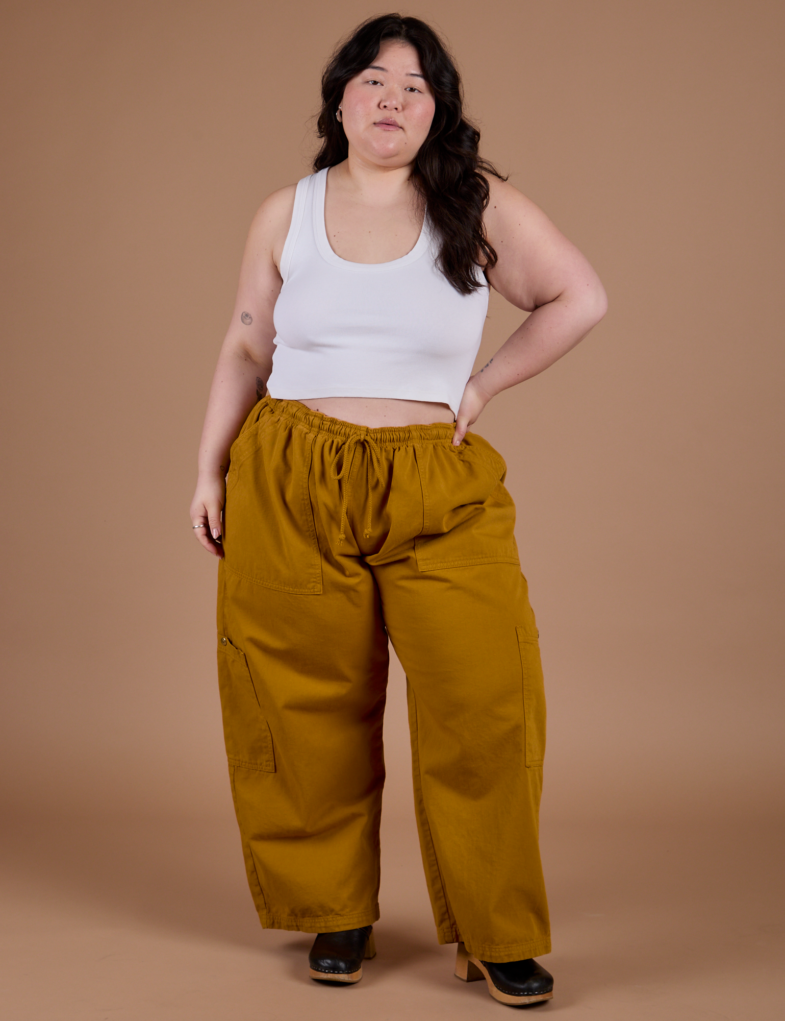 Drop Pocket Cargo Pants - Spicy Mustard