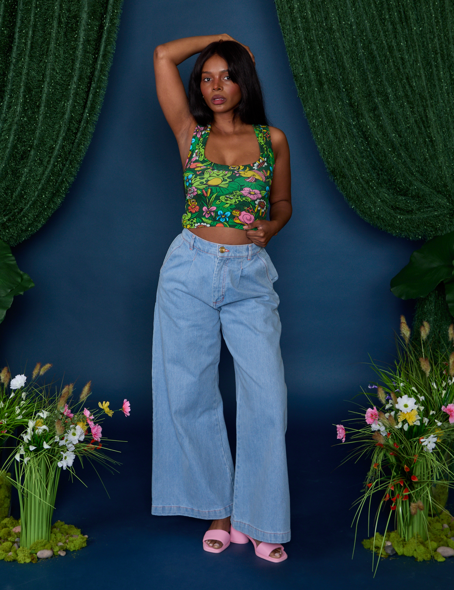 Cropped Tank Top - Pond Party