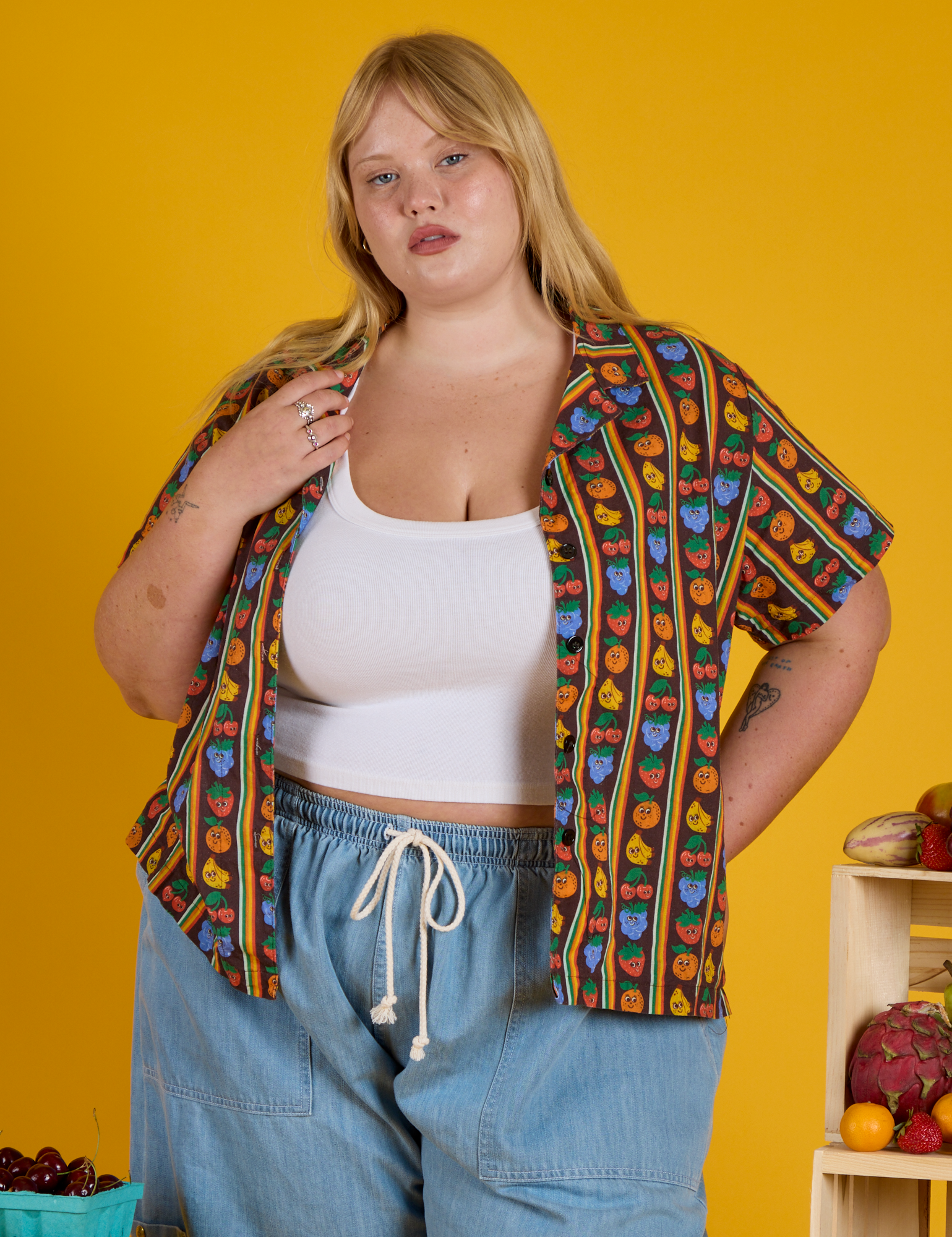 Fruit Fantasy Pantry Button-Up