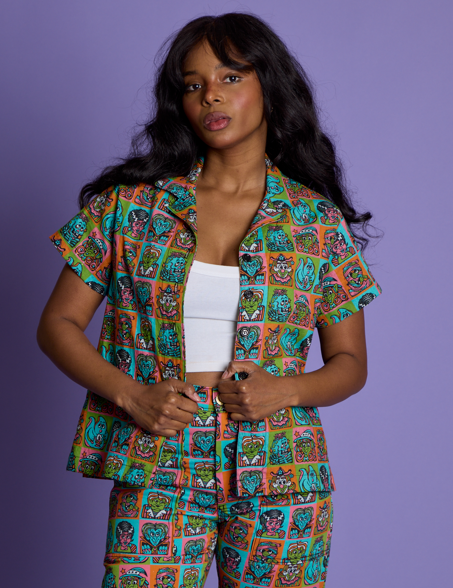 *PRE-ORDER* Halloween Icons Pantry Button-Up