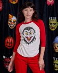 Raglan Tee in Dracula worn by Alex