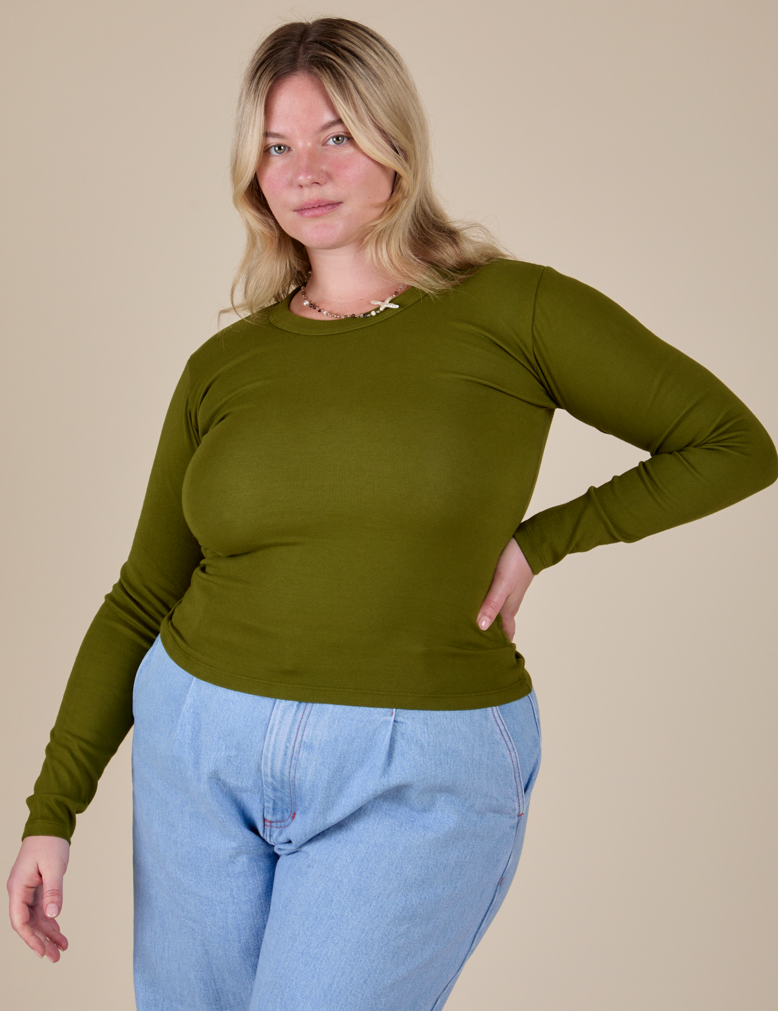 Long Sleeve Baby Tee - Summer Olive