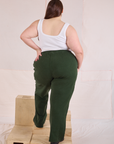 Easy Western Pants in Swamp Green back view on Marielena