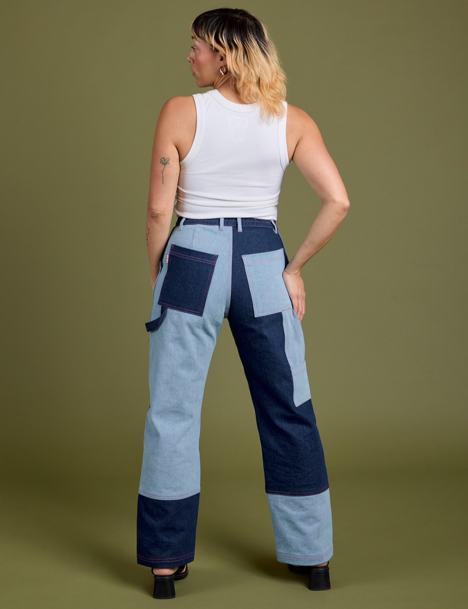 Mismatched Denim Carpenter Jeans