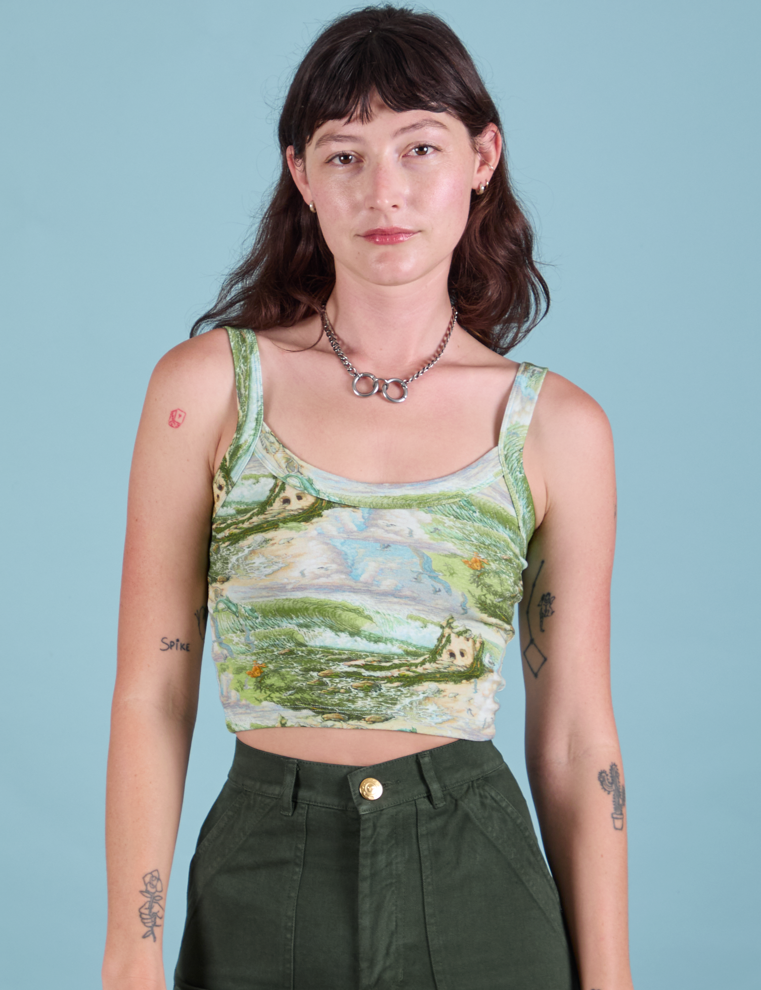 Alex is 5&#39;8&quot; and wearing P Ocean and Sky in Cami