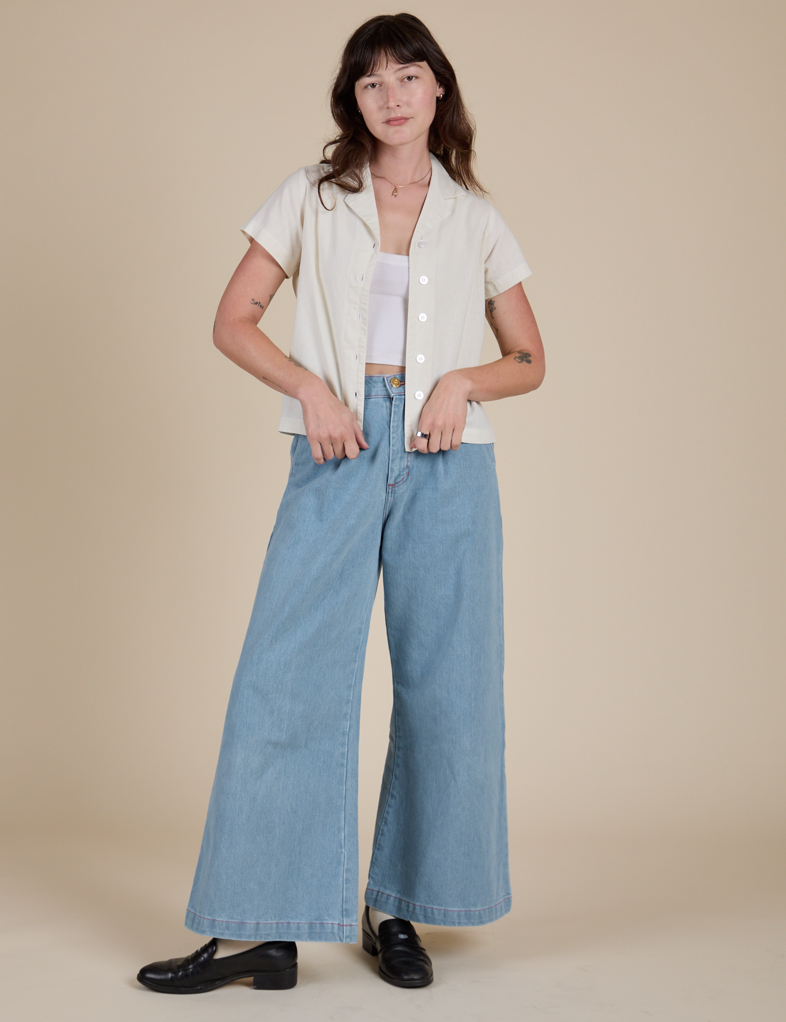 Pantry Button-Up - Vintage Tee White