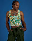Cropped Tank Top - Spring Quilt Print