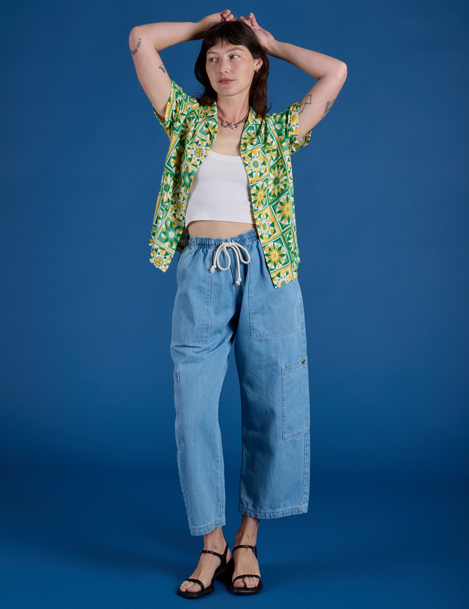 Spring Quilt Print Pantry Button-Up