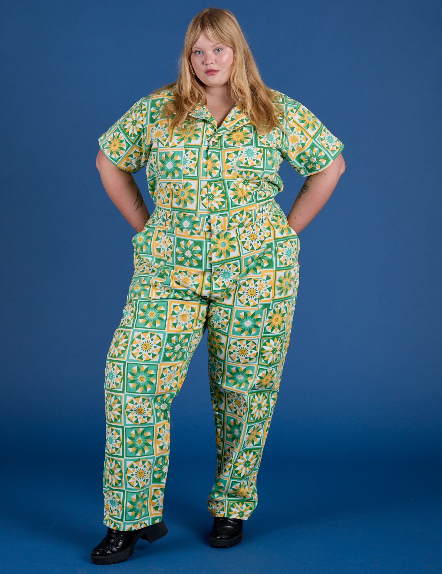 Spring Quilt Print Jumpsuit