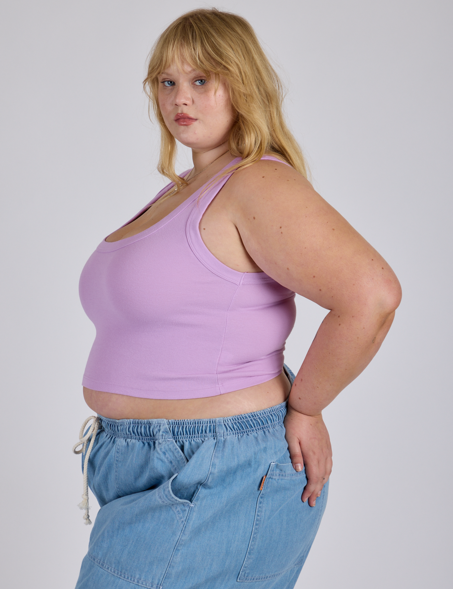 Cropped Tank Top - Lilac Purple
