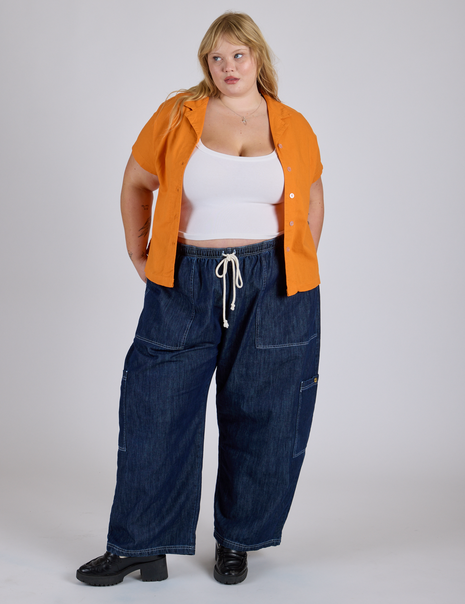 Pantry Button-Up - Creamsicle Orange