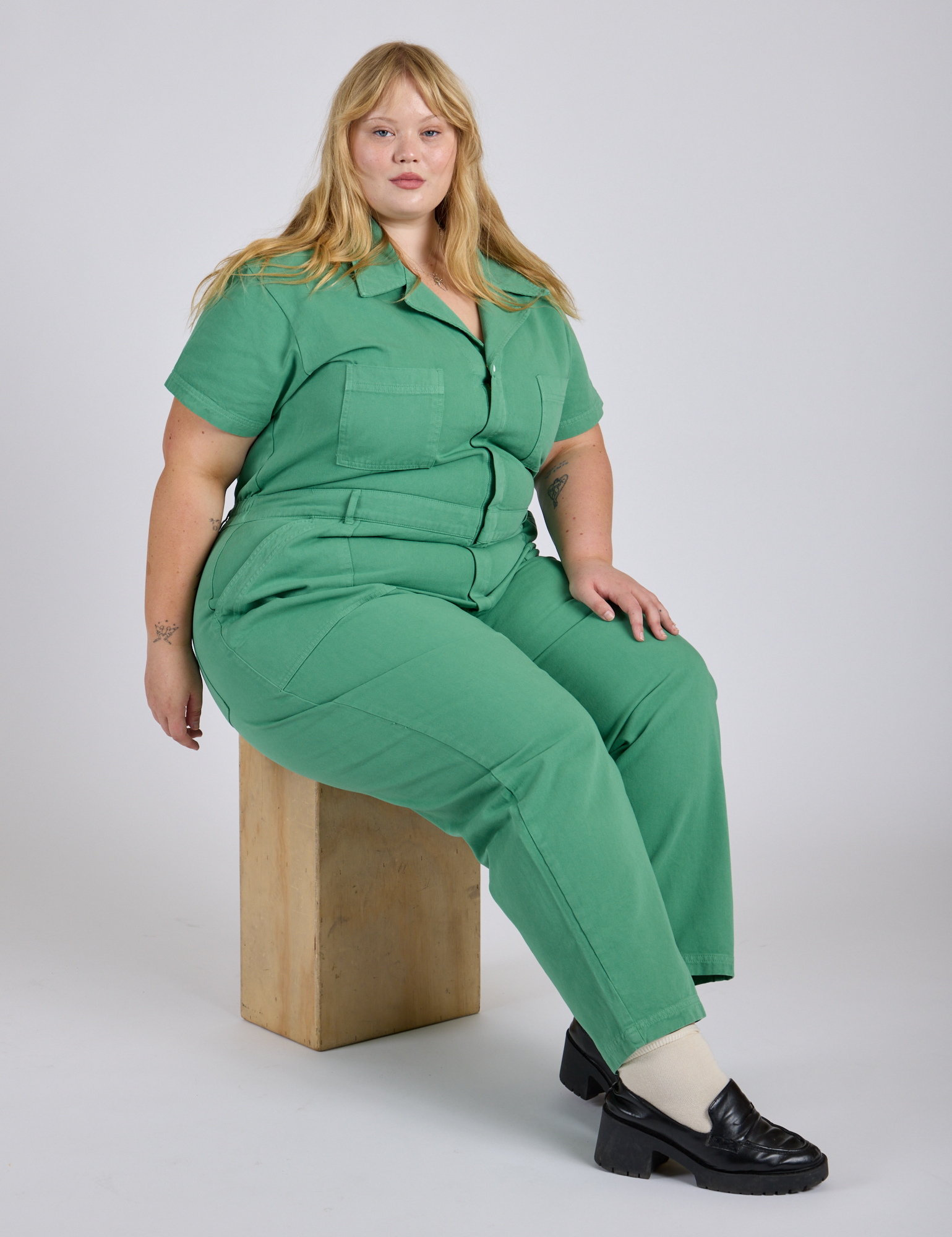 Short Sleeve Jumpsuit - Seafoam Green