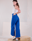 Bell Bottoms in Royal Blue angled back view on Alex