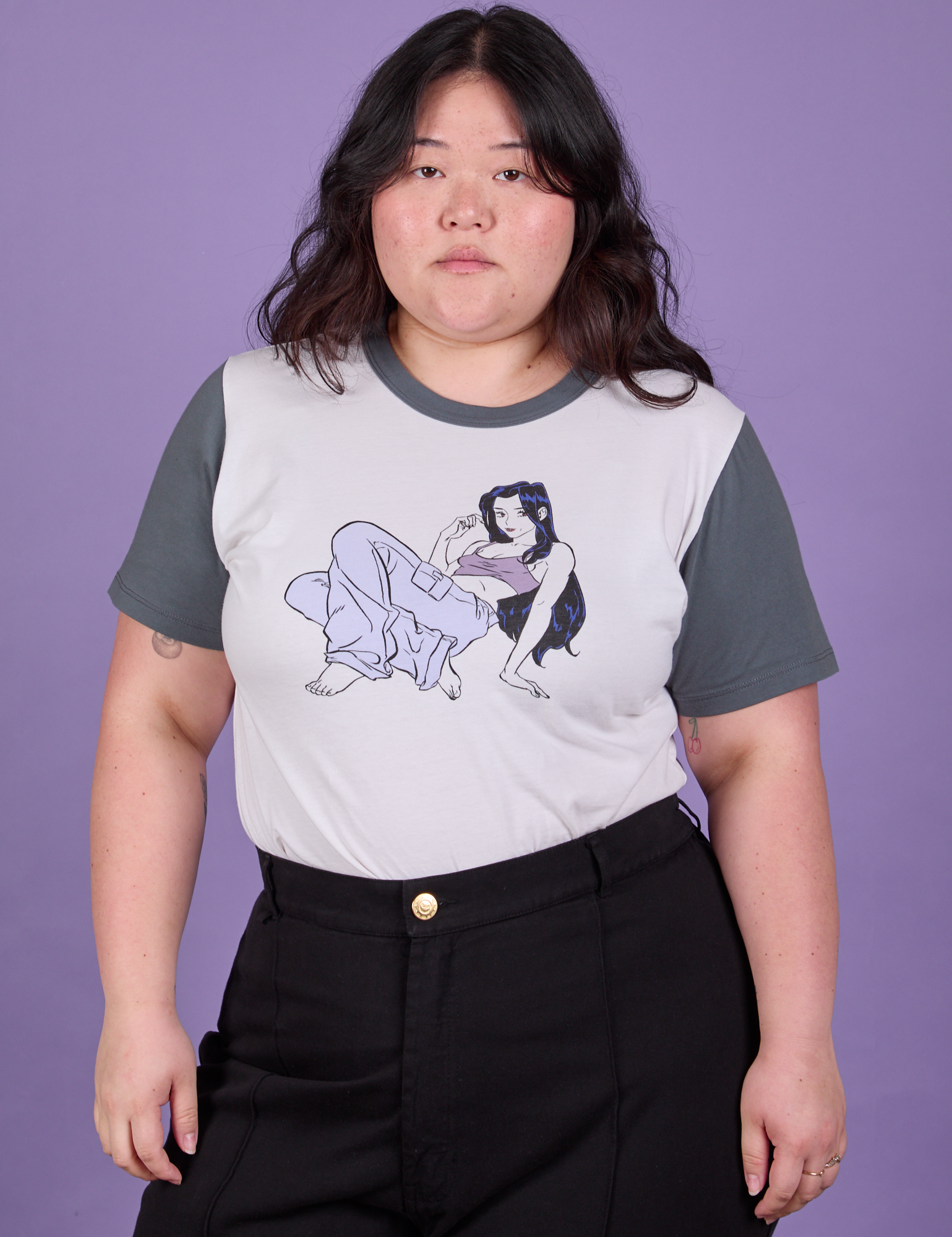 Grey Cool Girl Tee worn by Ashley