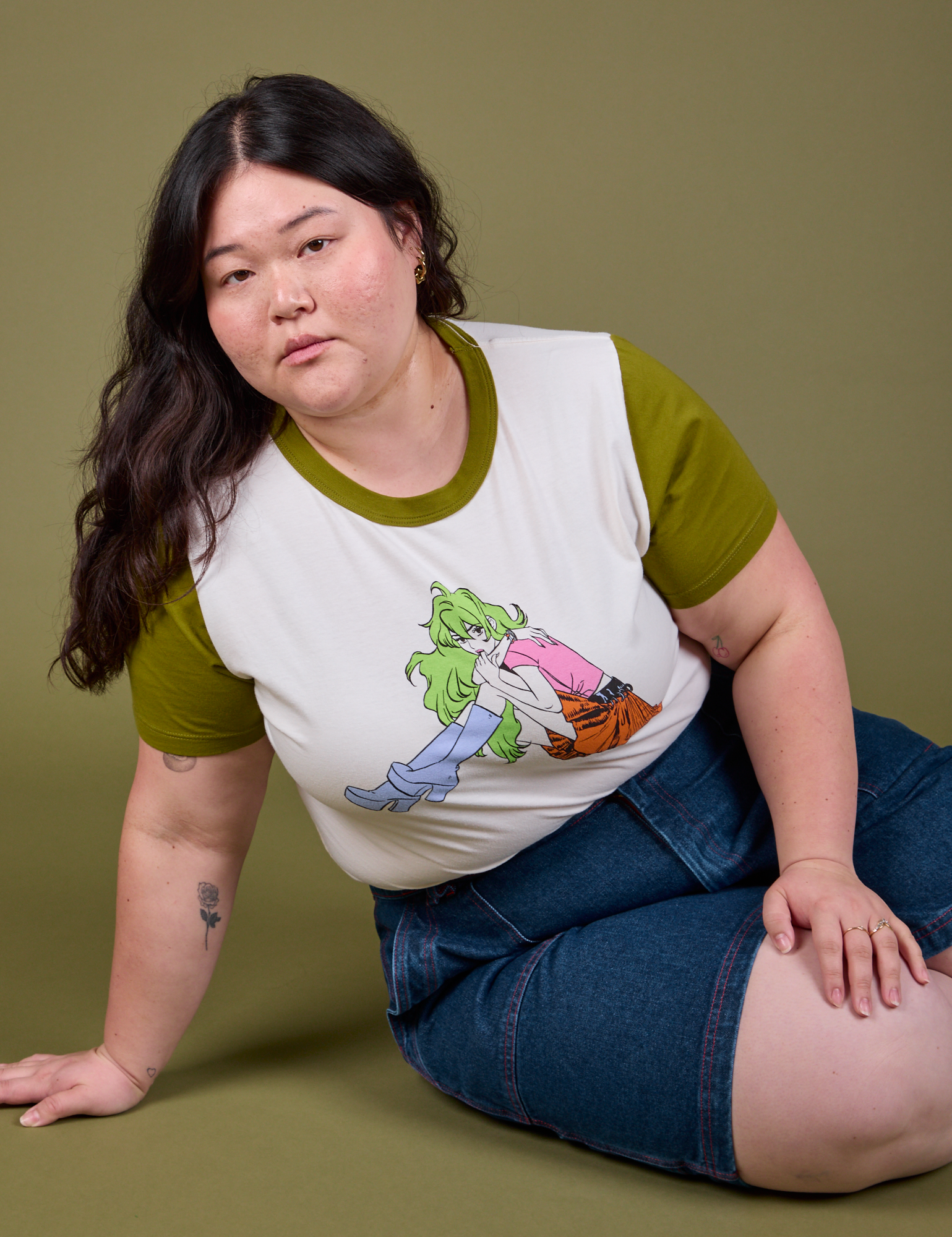 Olive Lottie Tee worn by Ashley