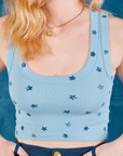 Star Cropped Tank front close up on Margaret