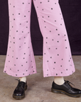 Star Bell Bottoms in Lilac Purple pant leg close up on Margaret