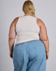 Back view of The Tank Top in Vintage Tee Off-White on Juliet