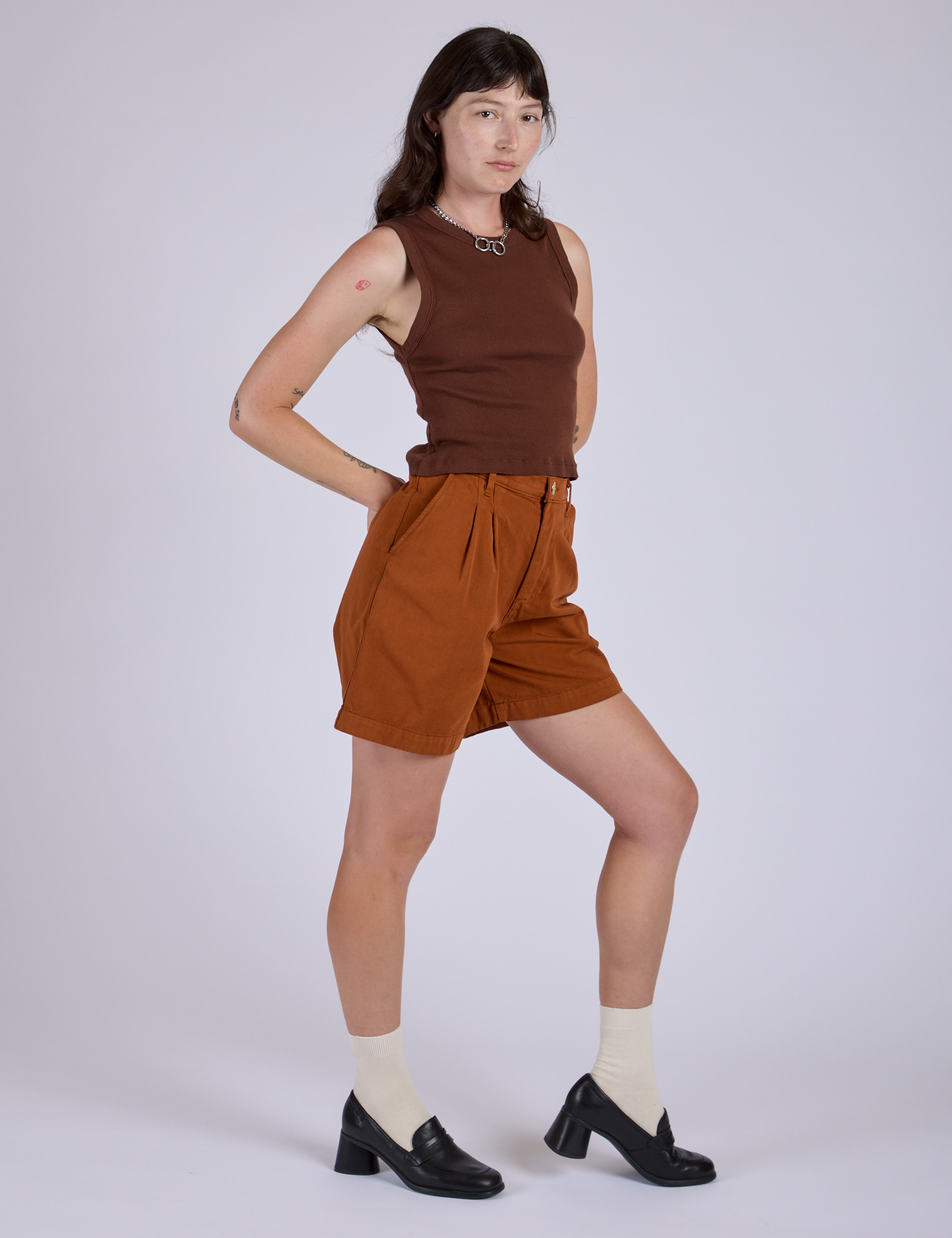 Pleated Trouser Shorts - Burnt Terracotta – BIG BUD PRESS