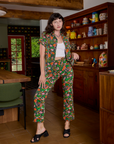 Alex is is 5'8" and wearing P Kitchen Collection Pantry Button-Up paired with matching Work Pants