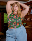 Juliet is 5'7" and wearing L Kitchen Collection Racerback Tank