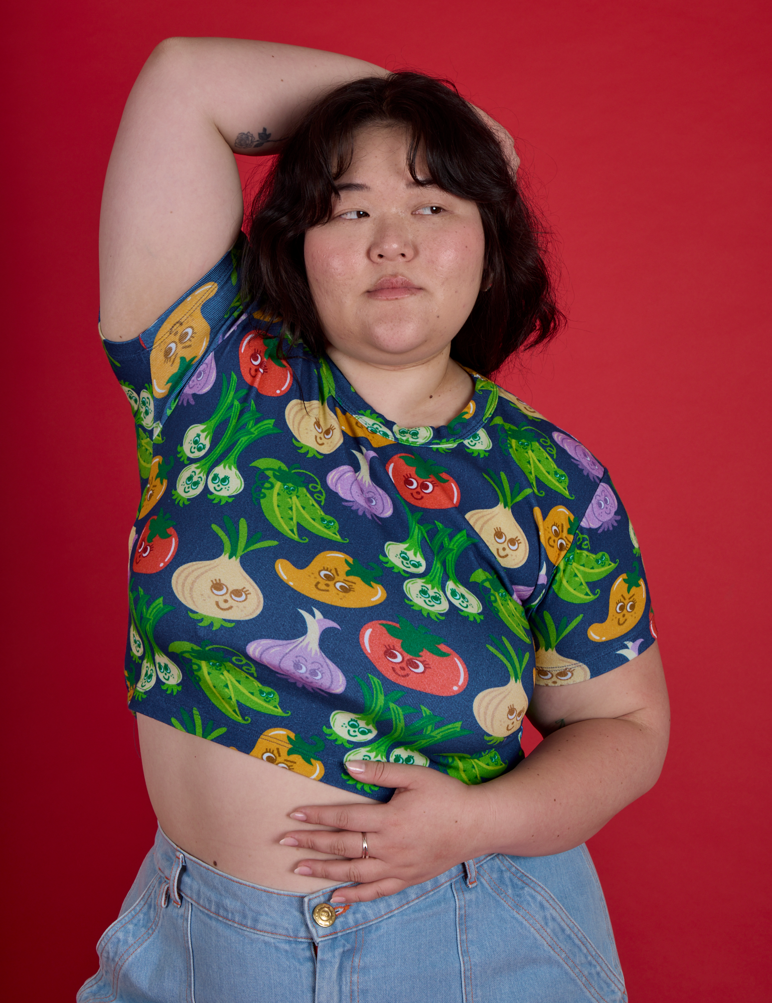 Veggie Village Cropped Baby Tee