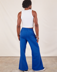 Wide Leg Sweat Pants in Royal Blue back view on Jerrod