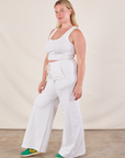 Wide Leg Sweat Pants in Vintage Tee Off-White side view on Lish