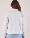 Denim Work Jacket in Stone White back view on Alex