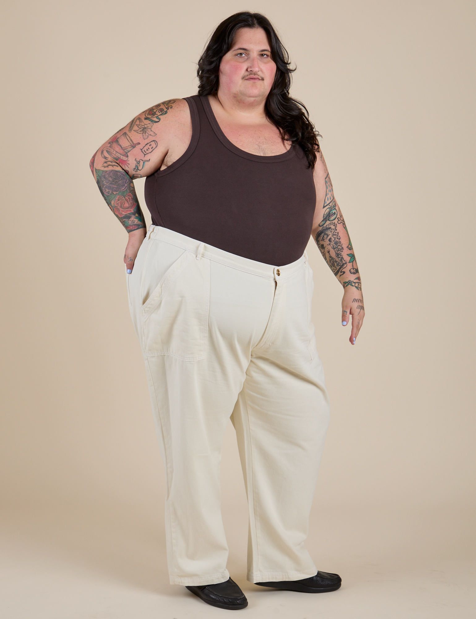 Work Pants - Vintage Tee White